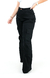 CALÇA JEANS FEMININA - WIDE LEG CARGO PRETA - BEIDÊ