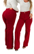 CALÇA JEANS FEMININA - WIDE LEG VERMELHO INTENSO - comprar online