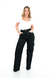CALÇA JEANS FEMININA - WIDE LEG CARGO PRETA - loja online