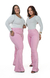 CALÇA JEANS FEMININA - FLARE ROSA BEBÊ COM BOTÕES FORRADOS na internet