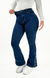 CALÇA JEANS FEMININA - FLARE PARA BAIXINHAS BOTÕES FORRADOS - BEIDÊ