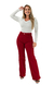 CALÇA JEANS FEMININA - WIDE LEG VERMELHO INTENSO - loja online
