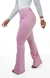 CALÇA JEANS FEMININA - FLARE ROSA BEBÊ COM BOTÕES FORRADOS