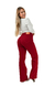 CALÇA JEANS FEMININA - WIDE LEG VERMELHO INTENSO