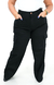 CALÇA JEANS FEMININA - WIDE LEG CARGO PRETA - comprar online
