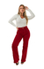 CALÇA JEANS FEMININA - WIDE LEG VERMELHO INTENSO - comprar online
