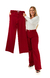 CALÇA JEANS FEMININA - WIDE LEG VERMELHO INTENSO - comprar online