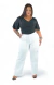 CALÇA JEANS FEMININA - WIDE LEG CARGO BRANCA - comprar online