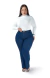 CALÇA JEANS PLUS SIZE - WIDE LEG ELEGANCE BLUE - comprar online