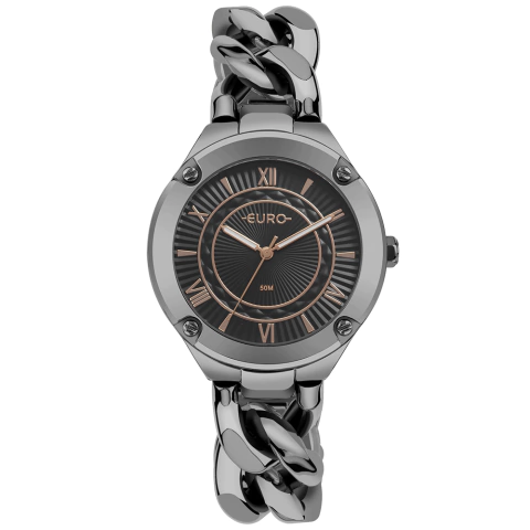 Relógio Euro Chains Grafite