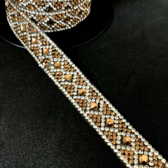 Galón con Strass Termoadhesivo - 15mm - comprar online