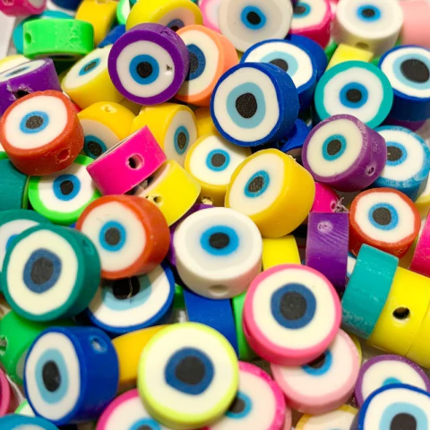 Cuentas FIMO - Ojos Turcos Multicolor 10mm - comprar online