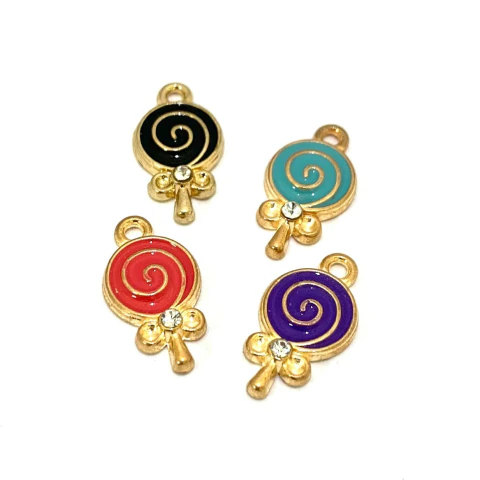 Dije Esmaltado con Strass - 10mm x 18mm - comprar online