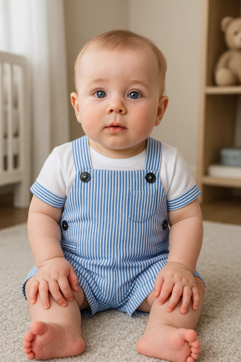 Conjunto de jardinero de cloque con body. Magalena Esposito - comprar online