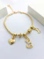 Pulseira 3 Pingentes Pet Cravejado com Micro Zircônias Folheado em Ouro 18K - comprar online