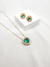 Conjunto Coração Cravejado de Zircônia Folheado em Ouro 18K