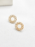 Brinco Elo Cravejado com Micro Zircônias Folheado em Ouro 18K