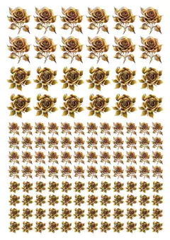 DECALQUE HIDRO TRANSFER - ROSAS DOURADAS - COD1075 - comprar online