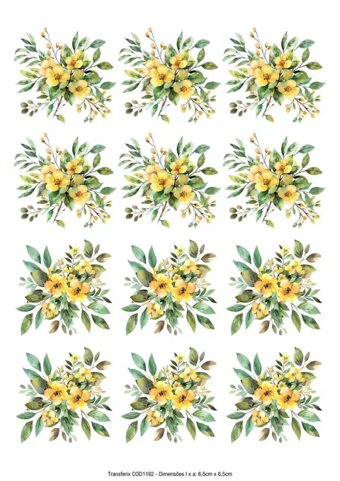 DECALQUE HIDRO TRANSFER - FLORES - COD1192 - comprar online