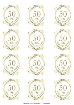 DECALQUE HIDRO TRANSFER - BODAS DE OURO - COD1251 - comprar online