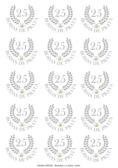 DECALQUE HIDRO TRANSFER - BODAS DE PRATA - COD1252 - comprar online