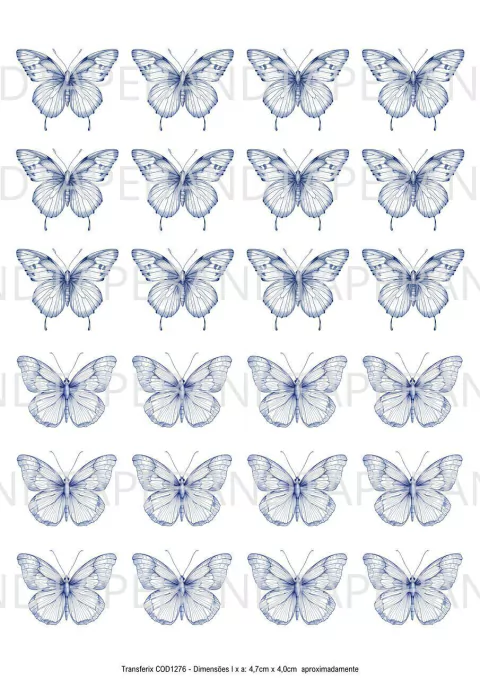 DECALQUE HIDRO TRANSFER - BORBOLETAS - COD1276 - comprar online