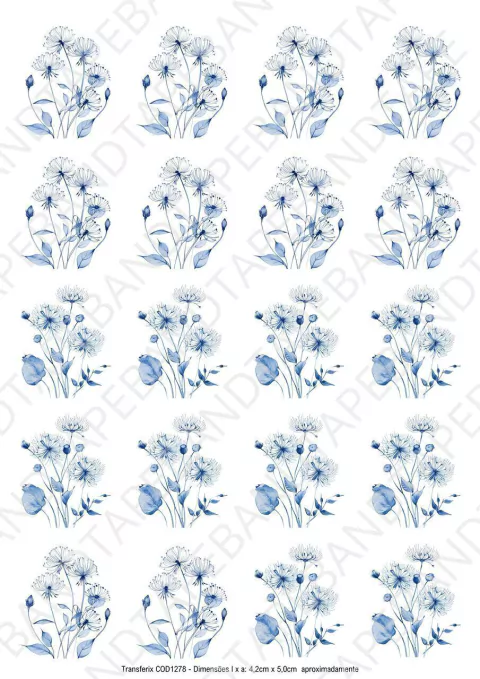 DECALQUE HIDRO TRANSFER - FLORES - COD1278 - comprar online