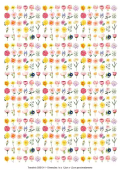 DECALQUE HIDRO TRANSFER - FLORES - COD1311 - comprar online