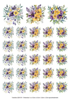 DECALQUE HIDRO TRANSFER - FLORES - COD1315 - comprar online