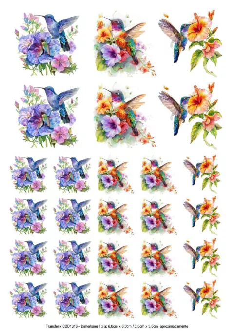 DECALQUE HIDRO TRANSFER - FLORES - COD1316 - comprar online