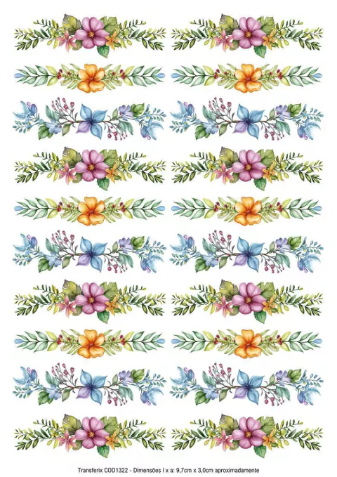 DECALQUE HIDRO TRANSFER - FLORES - COD1322 - comprar online