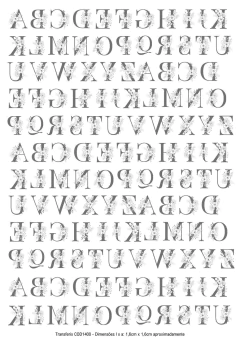 DECALQUE HIDRO TRANSFER - LETRAS CINZA - COD1400 - comprar online