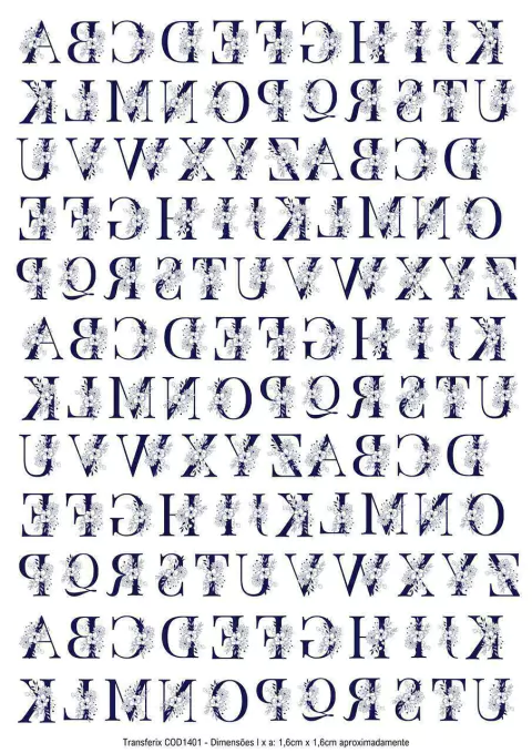 DECALQUE HIDRO TRANSFER - LETRAS AZUL MARINHO - COD1401 - comprar online