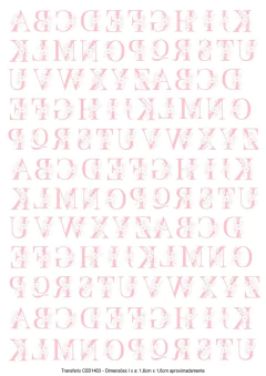 DECALQUE HIDRO TRANSFER - LETRAS ROSA BEBE - COD1403 - comprar online