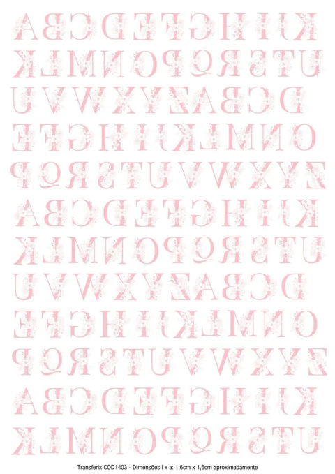 DECALQUE HIDRO TRANSFER - LETRAS ROSA BEBE - COD1403 - comprar online