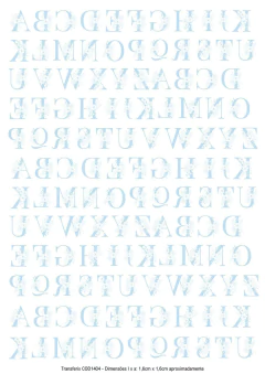 DECALQUE HIDRO TRANSFER - LETRAS AZUL BEBE - COD1404 - comprar online