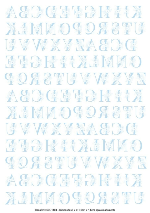 DECALQUE HIDRO TRANSFER - LETRAS AZUL BEBE - COD1404