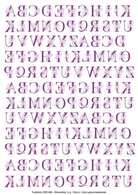 DECALQUE HIDRO TRANSFER - LETRAS ROXO - COD1405