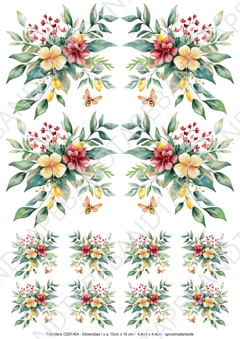 DECALQUE HIDRO TRANSFER - FLORES - COD1454 - comprar online