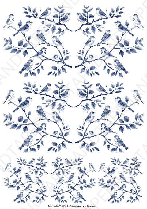 DECALQUE HIDRO TRANSFER - PÁSSAROS - COD1528 - comprar online