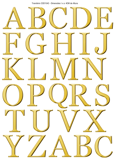 DECALQUE HIDRO TRANSFER - LETRAS 4CM - COD1542