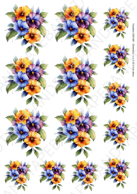 DECALQUE HIDRO TRANSFER - FLORES - COD1587 - comprar online