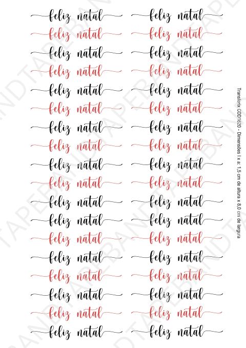 DECALQUE HIDRO TRANSFER - NATAL - COD1620