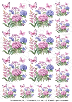 DECALQUE HIDRO TRANSFER - FLORES - COD1696 - comprar online