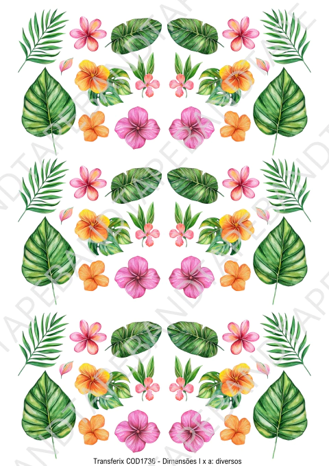 DECALQUE HIDRO TRANSFER - FOLHAS - COD1736