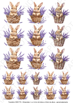 DECALQUE HIDRO TRANSFER - PÁSCOA LAVANDA - COD1779 - comprar online