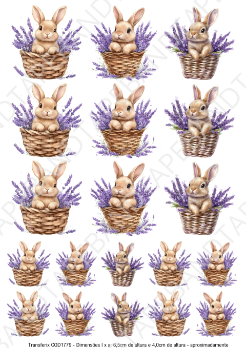 DECALQUE HIDRO TRANSFER - PÁSCOA LAVANDA - COD1779 - comprar online