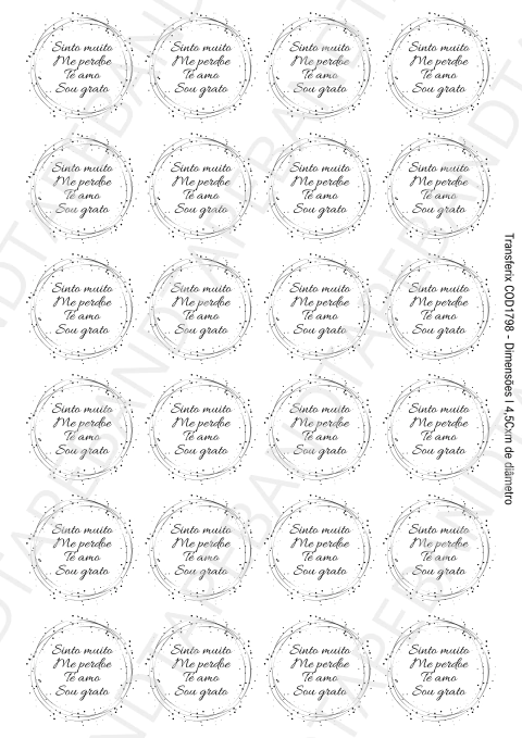 DECALQUE HIDRO TRANSFER - FRASES - COD1798