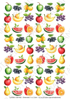 DECALQUE HIDRO TRANSFER - FRUTAS - COD1952
