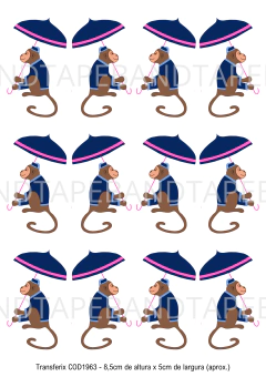 DECALQUE HIDRO TRANSFER - MACACOS - COD1963 - comprar online